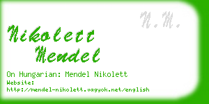 nikolett mendel business card